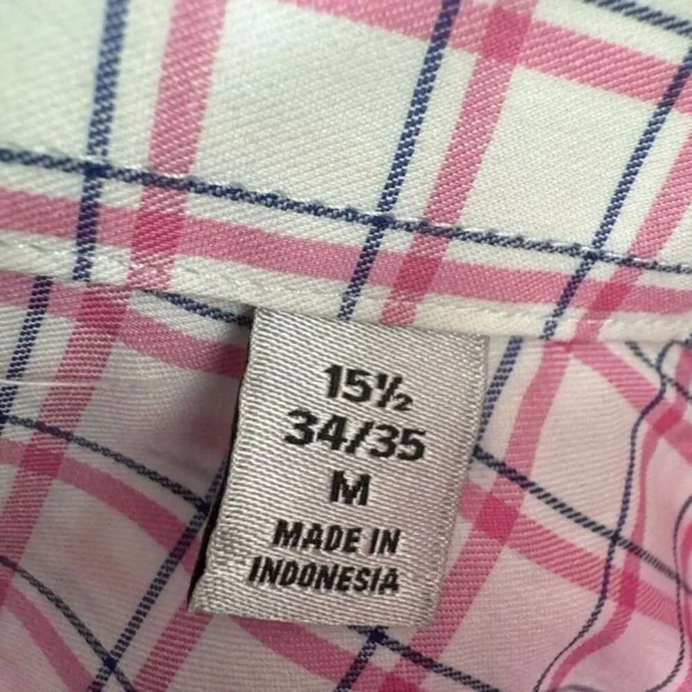 Lauren Ralph Lauren‎ Shirt Mens Med 15-34/35 Plaid Slim Fit Performance Stretch